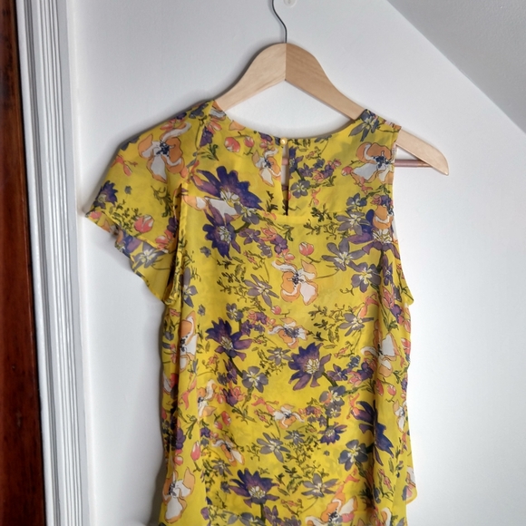 ANTHRO HD in Paris Ruffle Sleeve Floral Top - Picture 5 of 8